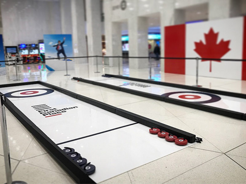 Event Curling Stations set up for an event.